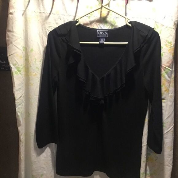 CHAPS  3/4 Sleeve Ruffled Top Sz. Small - Picture 4 of 10